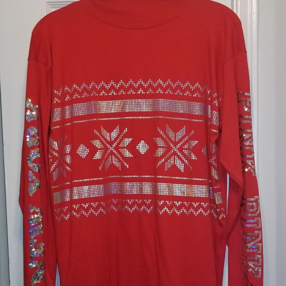 PINK Victoria's Secret Long Sleeve Sequined Tshirt
